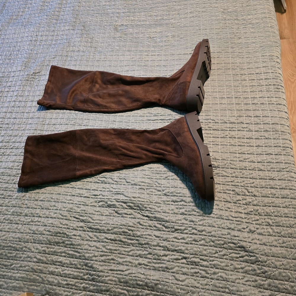 Brown Faux Suede Over-The-Knee High Boots